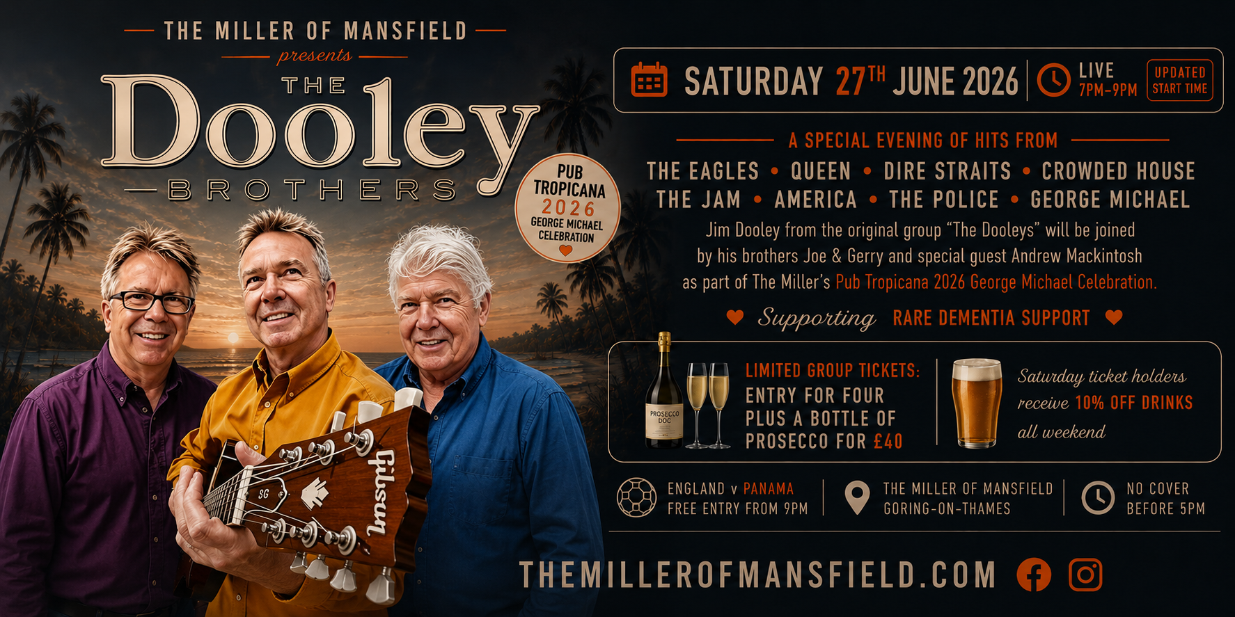 The Dooley Brothers live, Saturday 27 June - Pub Tropicana 2026
